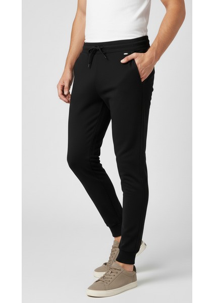 Eşofman Altı Pamuklu Slim Fit Lastikli Paça Siyah Unisex indirimleri