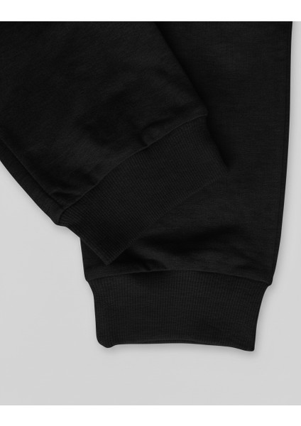 Eşofman Altı Pamuklu Slim Fit Lastikli Paça Siyah Unisex