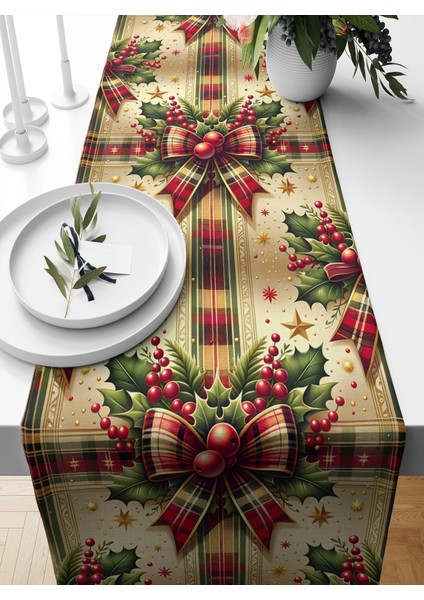 Yılbaşı Serisi 140X40 cm Dijital Baskılı Runner (Christmas Noel)