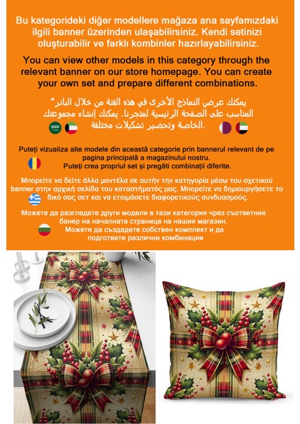 Yılbaşı Serisi 140X40 cm Dijital Baskılı Runner (Christmas Noel) fiyatları