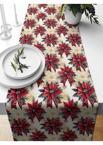 Yılbaşı Serisi 140X40 cm Dijital Baskılı Runner (Christmas Noel)