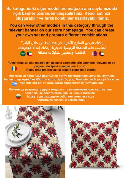 Yılbaşı Serisi 140X40 cm Dijital Baskılı Runner (Christmas Noel) fiyatları