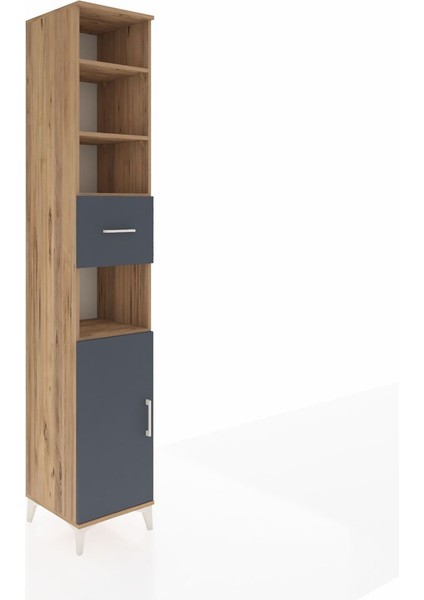 Hyperion Dolap 5 Raflı Tek Çekmeceli Tek Kapaklı 44X44X243 Çam-Antrasit fiyatları