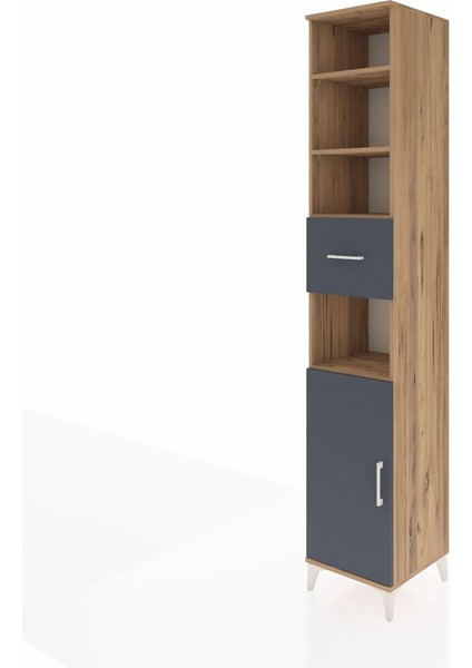 Hyperion Dolap 5 Raflı Tek Çekmeceli Tek Kapaklı 44X44X243 Çam-Antrasit modelleri