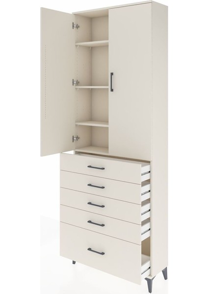 Arges Dolap 4 Raflı 5 Çekmeceli 2 Kapaklı 88X30X243 Aytaşı-Aytaşı fırsatları