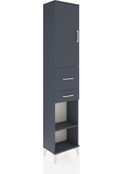 Arges Dolap 4 Raflı 2 Çekmeceli Tek Kapaklı 44X30X221 Antrasit-Antrasit fiyatları