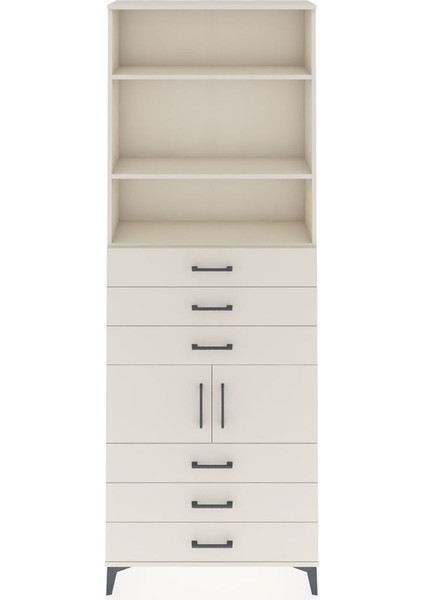 Arges Dolap 4 Raflı 6 Çekmeceli 2 Kapaklı 88X30X243 Aytaşı-Aytaşı