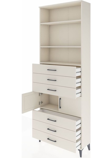 Arges Dolap 4 Raflı 6 Çekmeceli 2 Kapaklı 88X30X243 Aytaşı-Aytaşı fırsatları