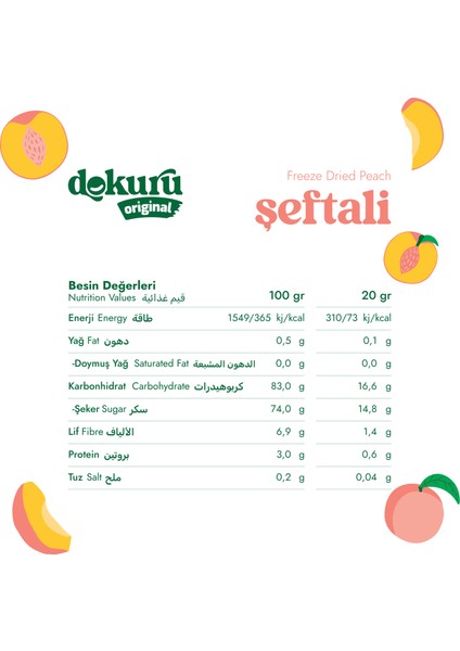Original Şeftali Atıştırmalık Meyve Cipsi - Dondurularak Kurutulmuş Şeftali - Freeze Dried Şeftali modelleri
