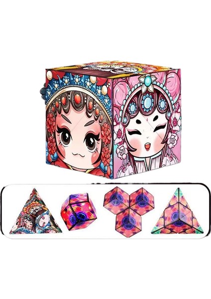 Yıldız Yüz Değişim 2'si 1 Arada Rubik Küp 3D Stereoskopik Sınır Ötesi Çocuk Bulmaca Dekompresyon Oyuncakları (Yurt Dışından)