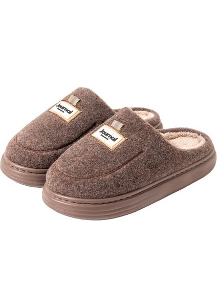 Erkekler Için Kışlık Pamuklu Ev Terliği Büyük Boy Sıcak Kadife Yer Terliği (Yurt Dışından)