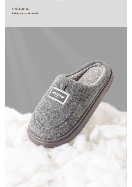 Erkekler Için Kışlık Pamuklu Ev Terliği Büyük Boy Sıcak Kadife Yer Terliği (Yurt Dışından) fiyatları