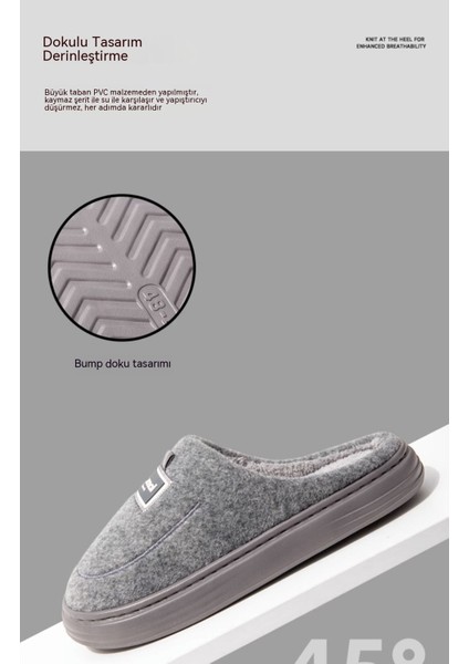 Erkekler Için Kışlık Pamuklu Ev Terliği Büyük Boy Sıcak Kadife Yer Terliği (Yurt Dışından) fırsatları