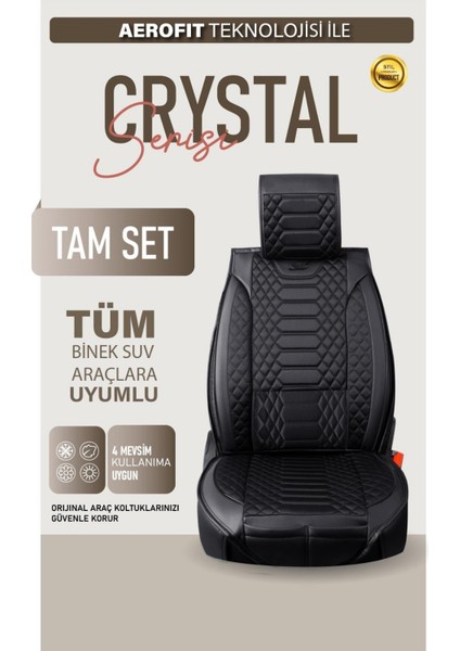 Fiat Tempra Deri Oto Koltuk Kılıfı Ön Arka Takım Siyah Royal Serisi Scr modelleri