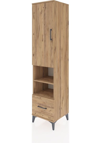 Hyperion Dolap 5 Raflı Tek Çekmeceli Tek Kapaklı 44X44X195 Çam-Çam modelleri