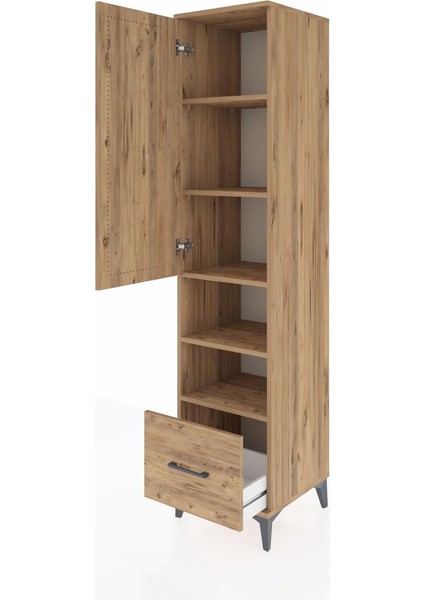 Hyperion Dolap 5 Raflı Tek Çekmeceli Tek Kapaklı 44X44X195 Çam-Çam fırsatları