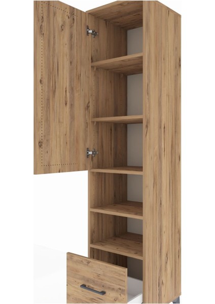 Hyperion Dolap 5 Raflı Tek Çekmeceli Tek Kapaklı 44X44X195 Çam-Çam indirimleri