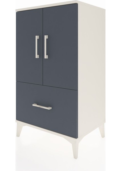 Hyperion Komodin 2 Raflı Tek Çekmeceli 2 Kapaklı 60X44X106 Aytaşı-Antrasit modelleri