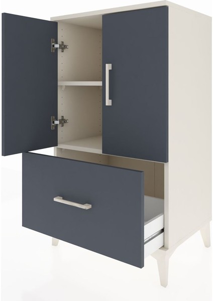 Hyperion Komodin 2 Raflı Tek Çekmeceli 2 Kapaklı 60X44X106 Aytaşı-Antrasit fırsatları