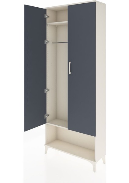 Arges Dolap 2 Raflı 2 Kapaklı Tek Askılı 88X30X221 Aytaşı-Antrasit fırsatları