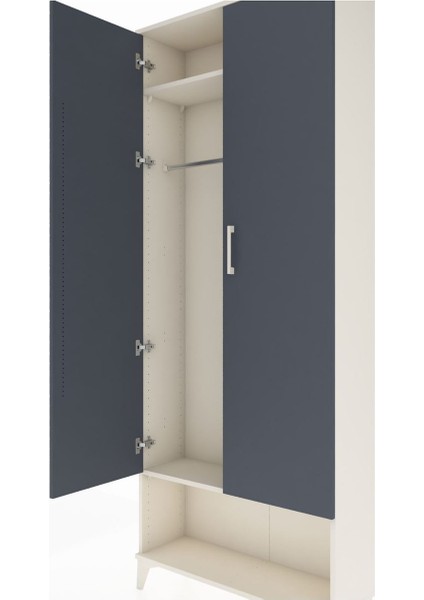 Arges Dolap 2 Raflı 2 Kapaklı Tek Askılı 88X30X221 Aytaşı-Antrasit indirimleri
