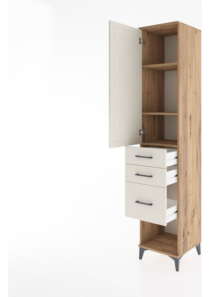 Hyperion Dolap 3 Raflı 3 Çekmeceli Tek Kapaklı 44X44X221 Çam-Aytaşı fırsatları