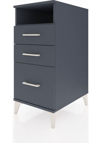 Kronos Komodin Tek Raflı 3 Çekmeceli 44X59X96 Antrasit-Antrasit modelleri