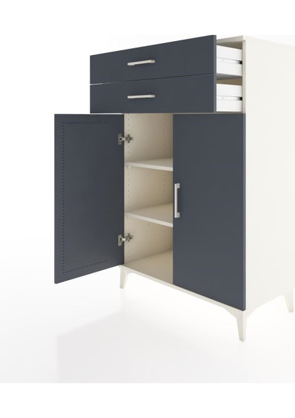 Hyperion Dolap 2 Raflı 2 Çekmeceli 2 Kapaklı 88X44X134 Aytaşı-Antrasit fırsatları