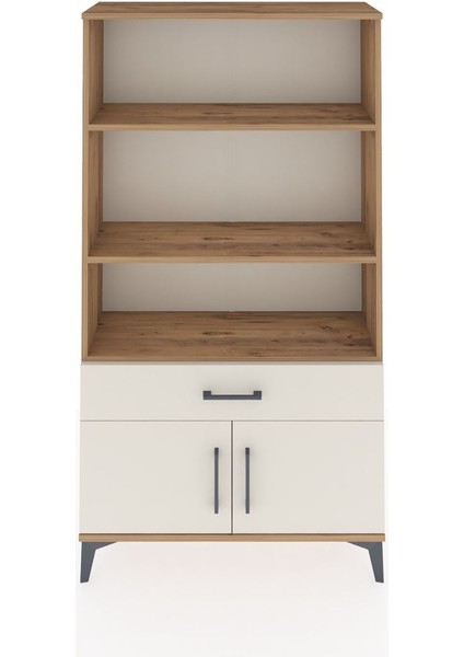 Arges Dolap 3 Raflı Tek Çekmeceli 2 Kapaklı 88X30X163 Çam-Aytaşı