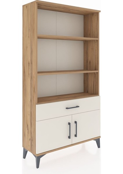 Arges Dolap 3 Raflı Tek Çekmeceli 2 Kapaklı 88X30X163 Çam-Aytaşı fiyatları