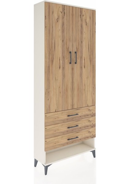 Arges Dolap 3 Raflı 3 Çekmeceli 2 Kapaklı 88X30X221 Aytaşı-Çam fiyatları