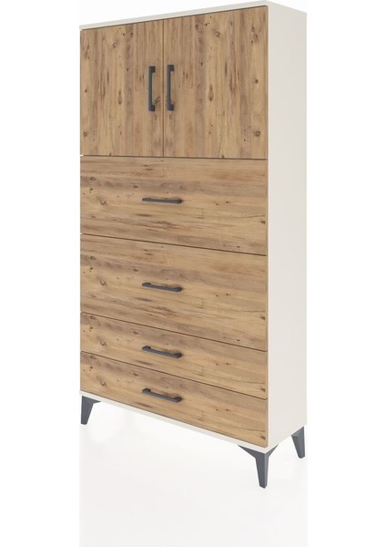 Arges Dolap 2 Raflı 4 Çekmeceli 2 Kapaklı 88X30X163 Aytaşı-Çam modelleri