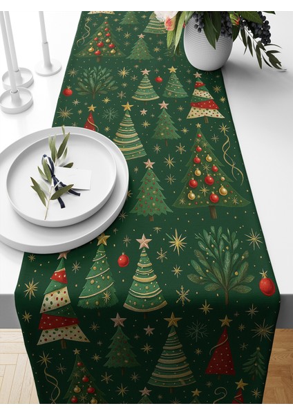 Yılbaşı Serisi 140X40 cm Dijital Baskılı Runner (Christmas Noel)
