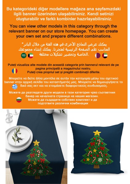 Yılbaşı Serisi 140X40 cm Dijital Baskılı Runner (Christmas Noel) fiyatları