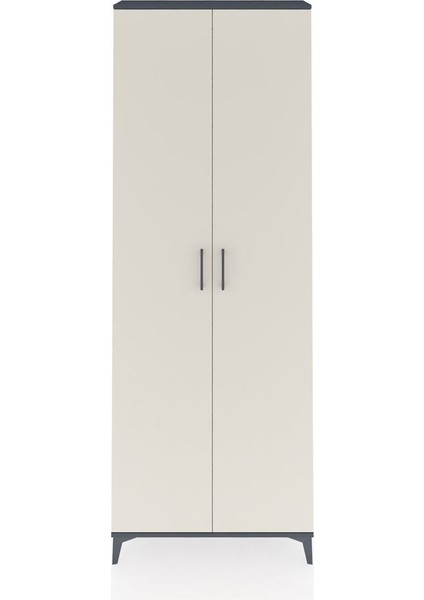 Arges Dolap 5 Raflı 2 Kapaklı 88X30X243 Antrasit-Aytaşı
