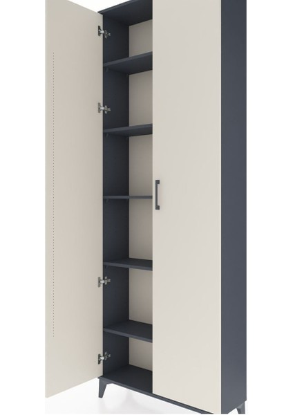 Arges Dolap 5 Raflı 2 Kapaklı 88X30X243 Antrasit-Aytaşı indirimleri