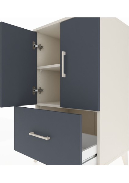 Hyperion Komodin 2 Raflı Tek Çekmeceli 2 Kapaklı 60X44X106 Aytaşı-Antrasit indirimleri