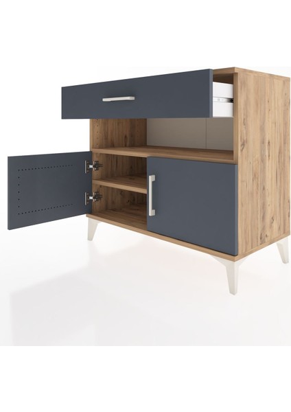 Hyperion Şifonyer 2 Raflı Tek Çekmeceli 2 Kapaklı 88X44X80 Çam-Antrasit fırsatları