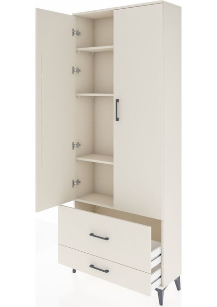 Arges Dolap 4 Raflı 2 Çekmeceli 2 Kapaklı 88X30X221 Aytaşı-Aytaşı fırsatları