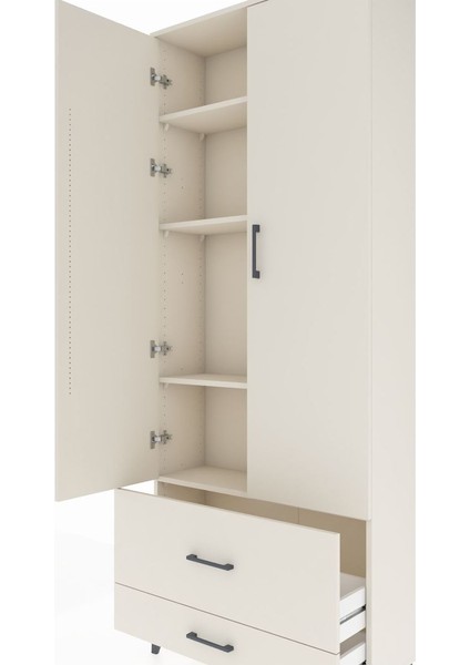 Arges Dolap 4 Raflı 2 Çekmeceli 2 Kapaklı 88X30X221 Aytaşı-Aytaşı indirimleri