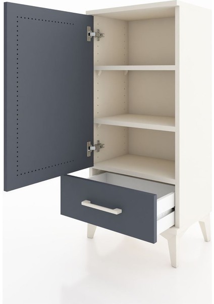 Arges Komodin 3 Raflı Tek Çekmeceli Tek Kapaklı 44X30X96 Aytaşı-Antrasit fırsatları