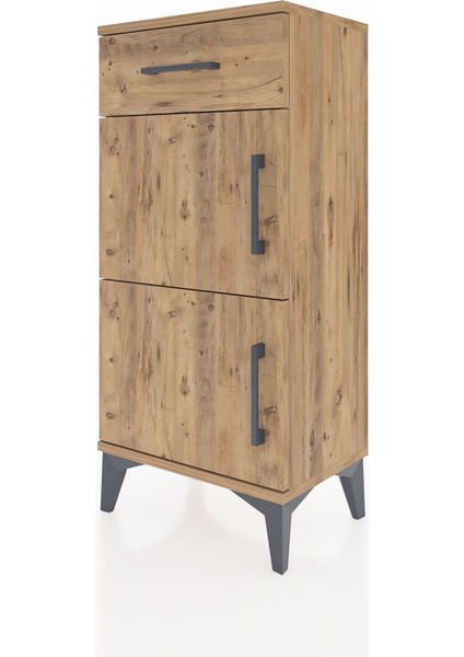 Arges Komodin Tek Raflı Tek Çekmeceli 2 Kapaklı 44X30X96 Çam-Çam modelleri