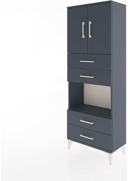 Arges Dolap 3 Raflı 4 Çekmeceli 2 Kapaklı 60X30X163 Antrasit-Antrasit modelleri