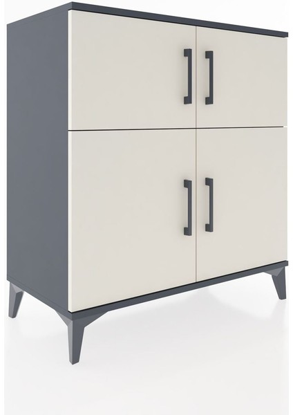 Hyperion Şifonyer 2 Raflı 4 Kapaklı 88X44X96 Antrasit-Aytaşı fiyatları