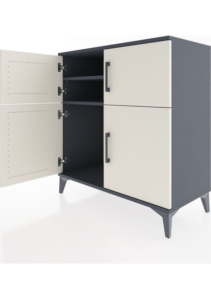 Hyperion Şifonyer 2 Raflı 4 Kapaklı 88X44X96 Antrasit-Aytaşı fırsatları