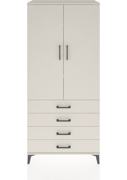 Hyperion Dolap 4 Raflı 4 Çekmeceli 2 Kapaklı 88X44X195 Aytaşı-Aytaşı