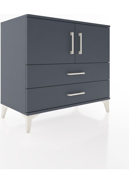 Hyperion Şifonyer Tek Raflı 2 Çekmeceli 2 Kapaklı 88X44X80 Antrasit-Antrasit fiyatları