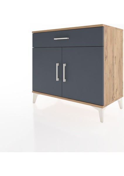 Hyperion Şifonyer Tek Raflı Tek Çekmeceli 2 Kapaklı 88X44X80 Çam-Antrasit modelleri