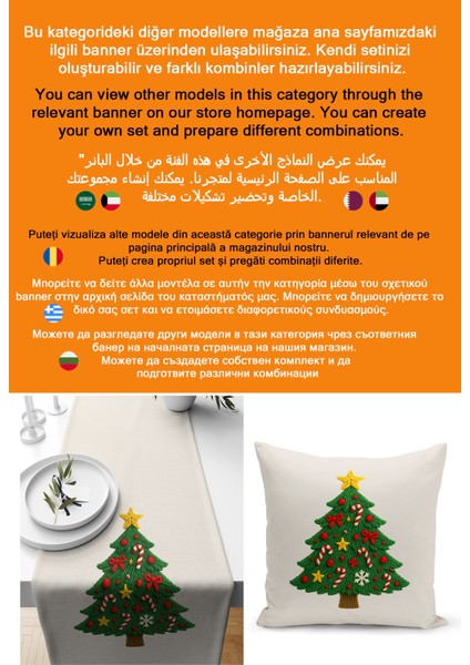 Yılbaşı Serisi 140X40 cm Dijital Baskılı Runner (Christmas Noel) fiyatları