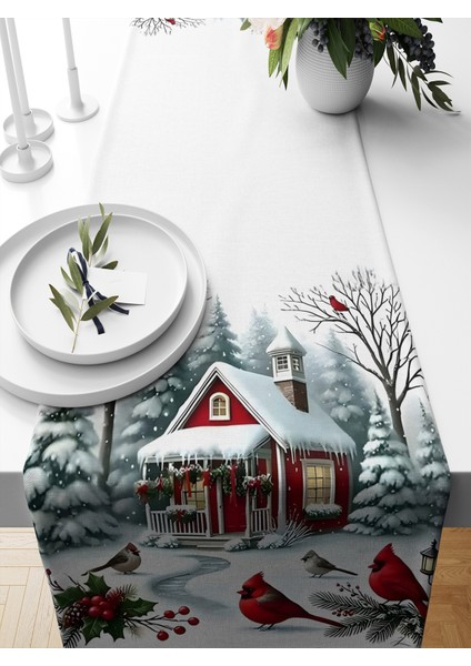 Yılbaşı Serisi 140X40 cm Dijital Baskılı Runner (Christmas Noel)